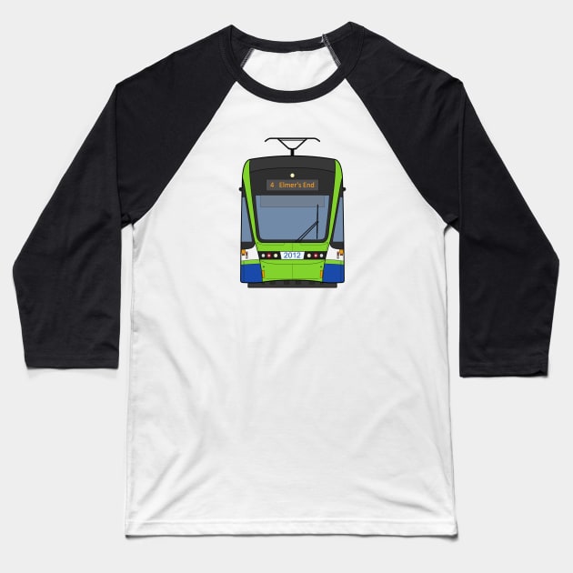Croydon Tram (2010) Baseball T-Shirt by charlie-care